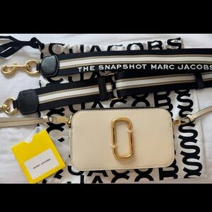 Marc Jacobs Cream and Black Snapshot Bag